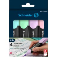 Pochette De 4 Surligneurs Fluo Job 150 Pastel Schneider|4004675135940|Le Guide