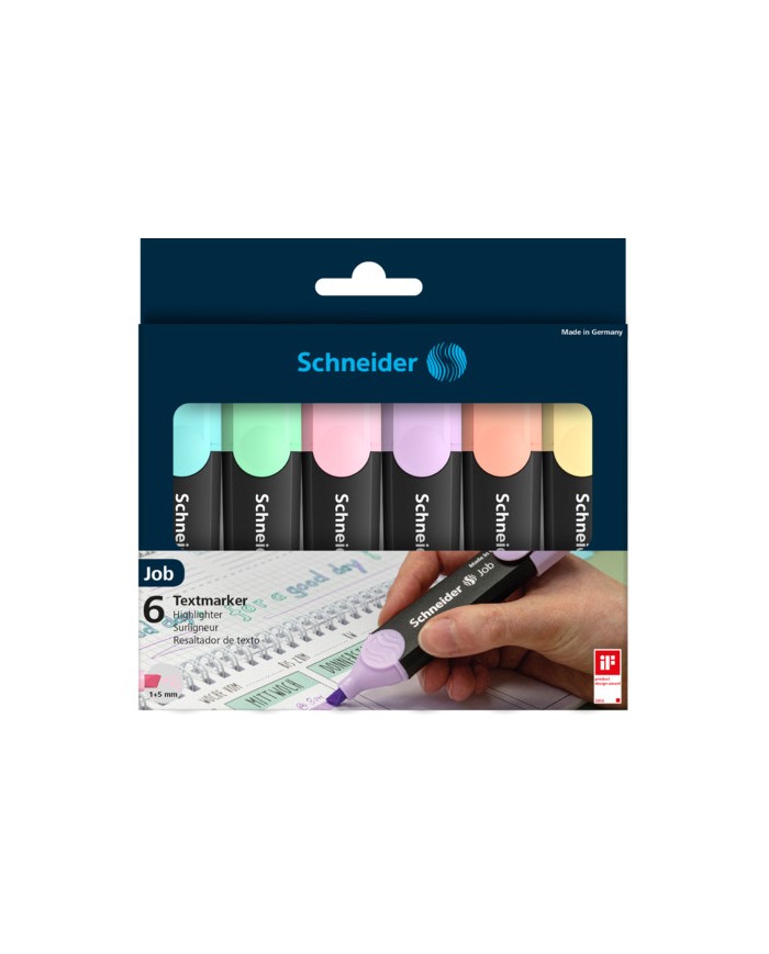 Pochette De 6 Surligneurs Fluo Job 150 Pastel Schneider|4004675135964|Le Guide