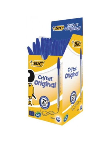 Pack de 50 stylos Bic Cristal Medium - Bleu