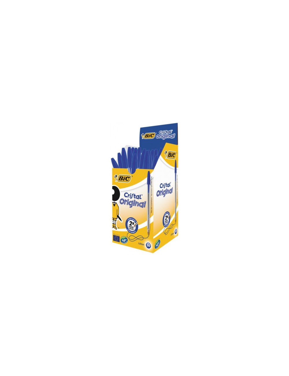 Pack de 50 stylos Bic Cristal Medium - Bleu||Le Guide