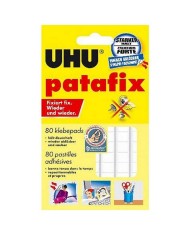 Patte de Fixation Patafix UHU 80 Pads - Blanc